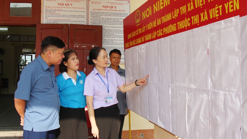 bắc giang, lấy ý kiến, cử tri, việt yên, thành lập thị xã Việt Yên,