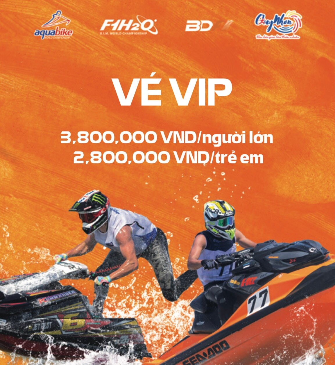 Giá vé VIP giải đua thuyền máy F1 - Bình Định Grand Prix