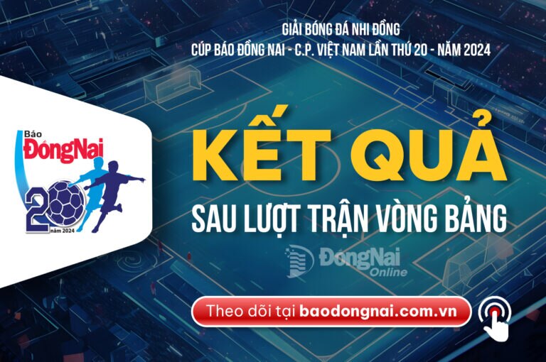 Kết quả vòng bảng Giải Bóng đá nhi đồng cúp Báo Đồng Nai - C.P. Việt Nam lần thứ 20