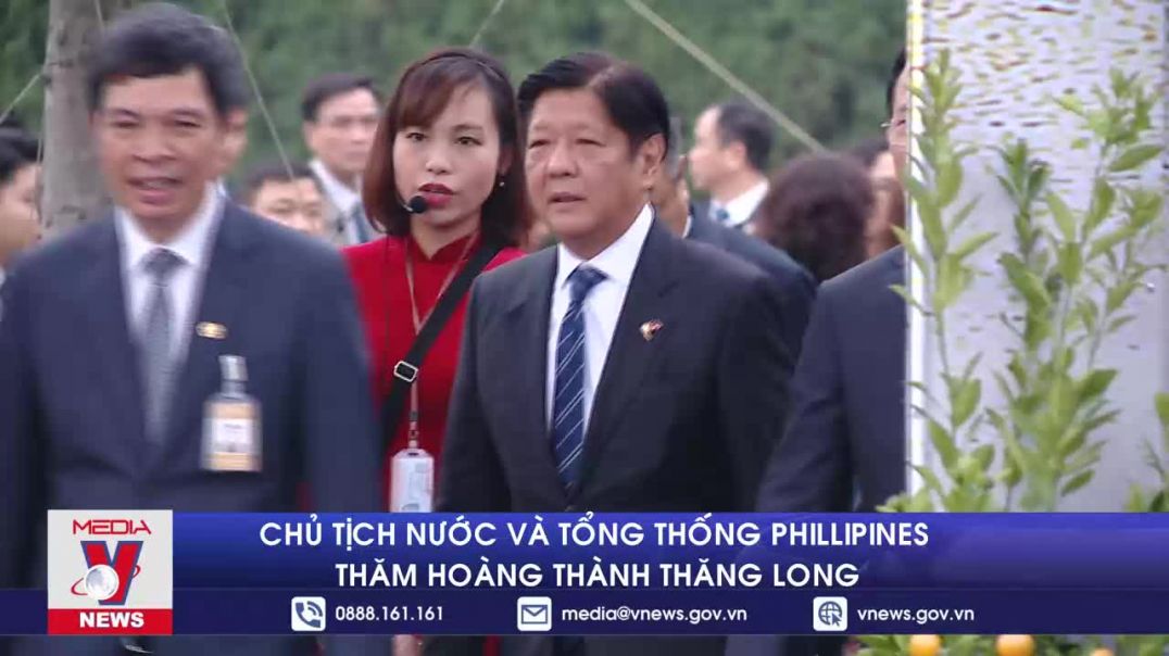 Chủ tịch nước và Tổng thống Phillipines thăm Hoàng thành Thăng Long