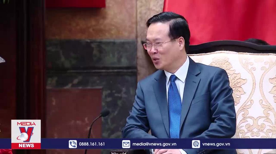 ⁣Chủ tịch nước tiếp Trưởng Ban Tuyên truyền Trung ương Đảng Cộng sản Trung Quốc