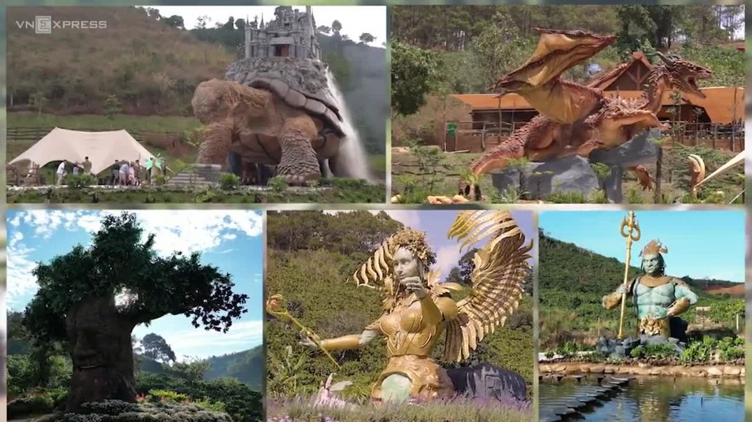 ⁣Công viên mô hình 5 vị thần khổng lồ ở Đà Lạt