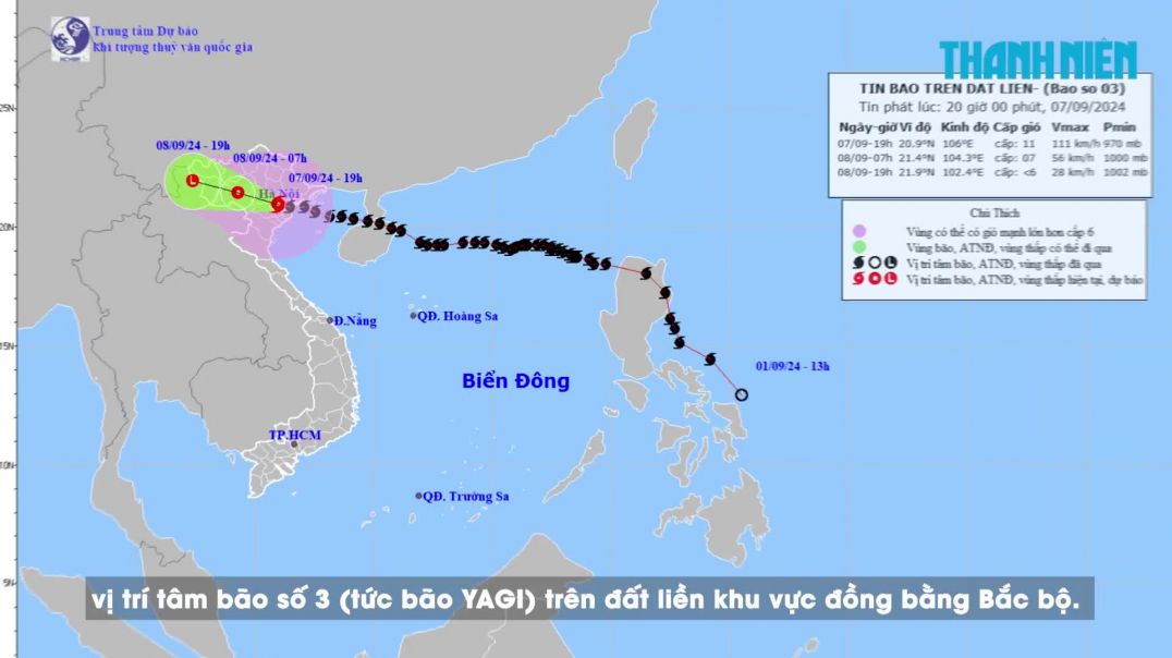 Tâm bão số 3 (Yagi) quét đến Hà Nội, khắp miền Bắc thiệt hại nặng nề