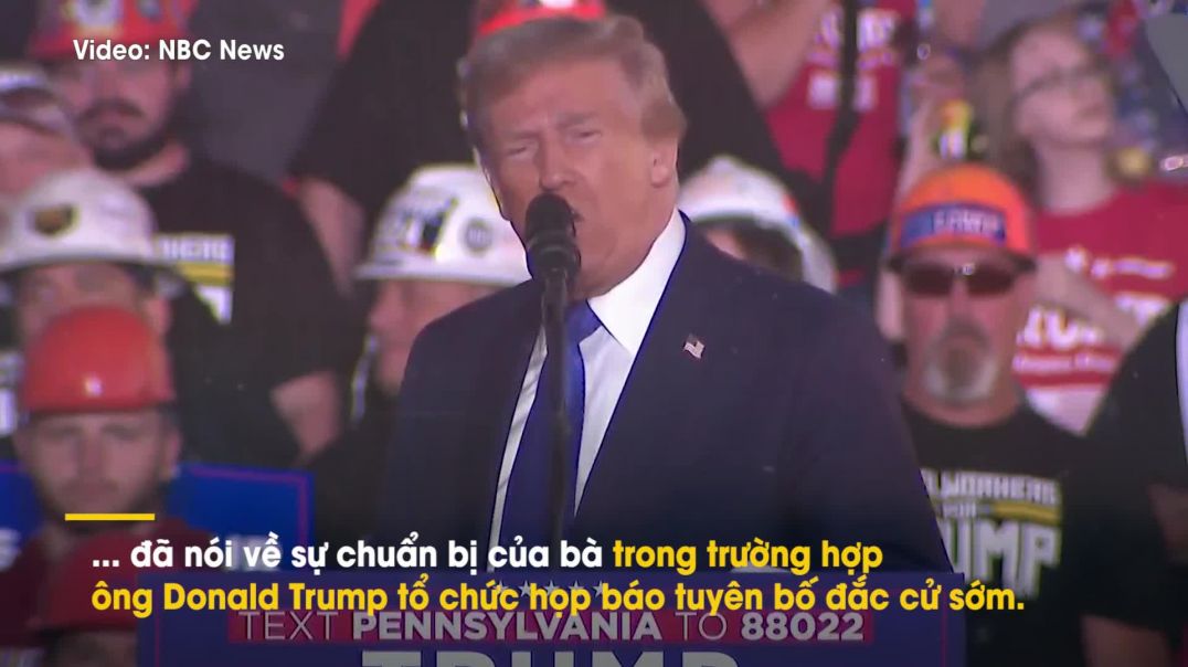 ⁣Bà Harris sẵn sàng cho việc ông Trump tuyên bố chiến thắng sớm