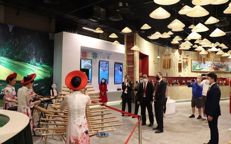 Nhà triển lãm Việt Nam tại Expo 2020 Dubai. (Ảnh Cục Hợp tác quốc tế, Bộ Ngoại giao)