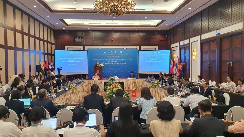 Quang cảnh Hội thảo ASEAN về Chuyển đổi số báo chí – Kiến tạo tri thức số.